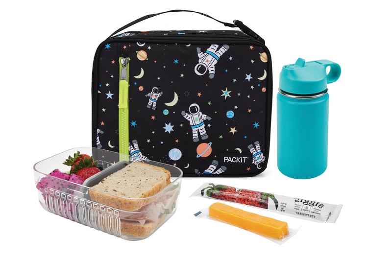 PackIt Freezable Classic Lunch Box  Spaceman  Built with EcoFreeze Technology  Collapsible  Reusable  Zip Closure With Zip Front Pocket and Buckle Handle  Perfect for School Lunches - Image 5